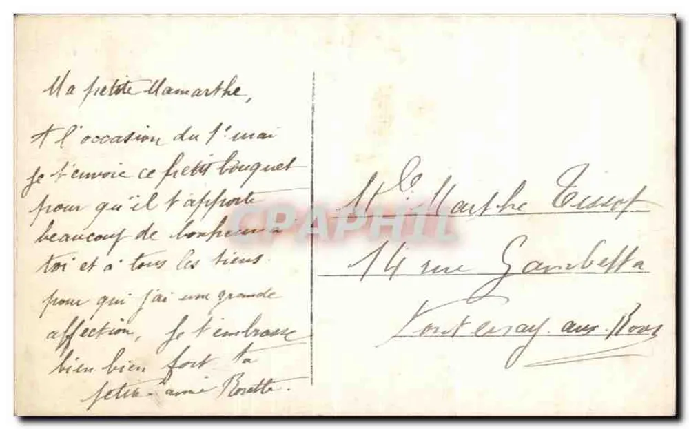Muguet em um vaso — Messagers de Soie, n° 847 - Verso