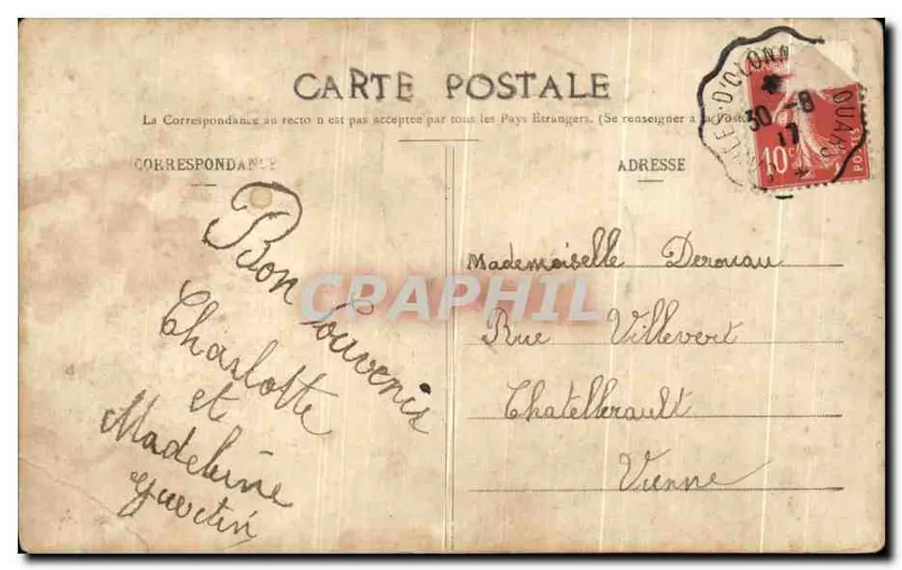 Chrysanthemenblüte — Erinnerungskarte der Sables-d'Olonne — Verleger Collbeck Lucien Amaud, n° 22308 - Rückseite
