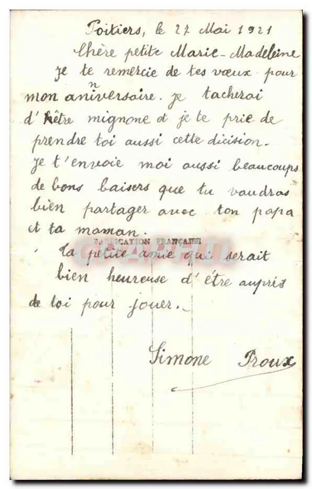 Menina ao telefone — 'Alô! Alô!' — ER, Paris, n° 365 - Verso