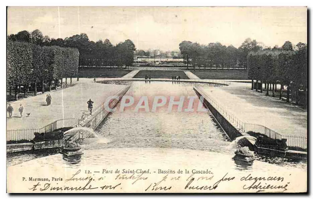 Parc de Saint-Cloud — Bassins de la Cascade — P. Marmuse, Paris, n°12 - Frente
