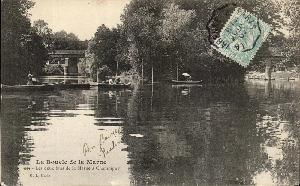 Die Schleife der Marne — Die beiden Arme der Marne in Champigny — G. L., Paris - Vorderseite