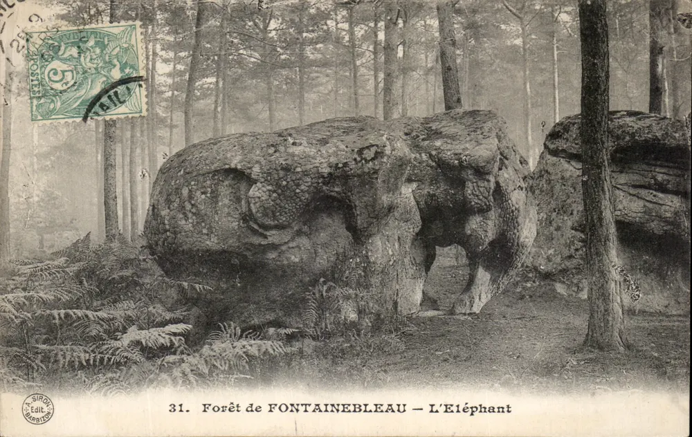 Floresta de FONTAINEBLEAU — O Elefante — A. SIRON Editor - Frente