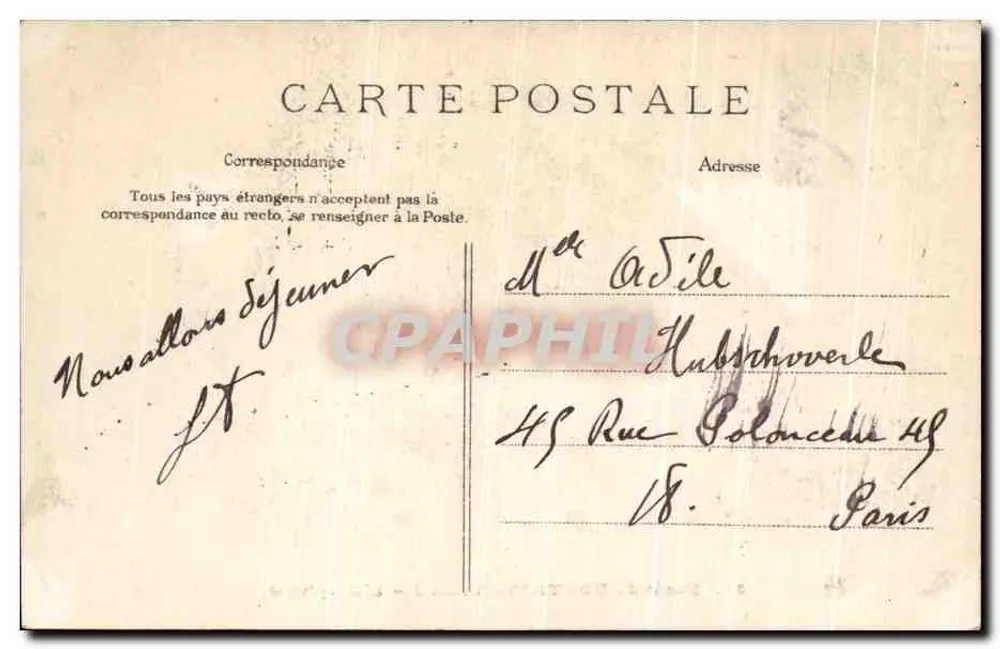 Floresta de FONTAINEBLEAU — O Elefante — A. SIRON Editor - Verso