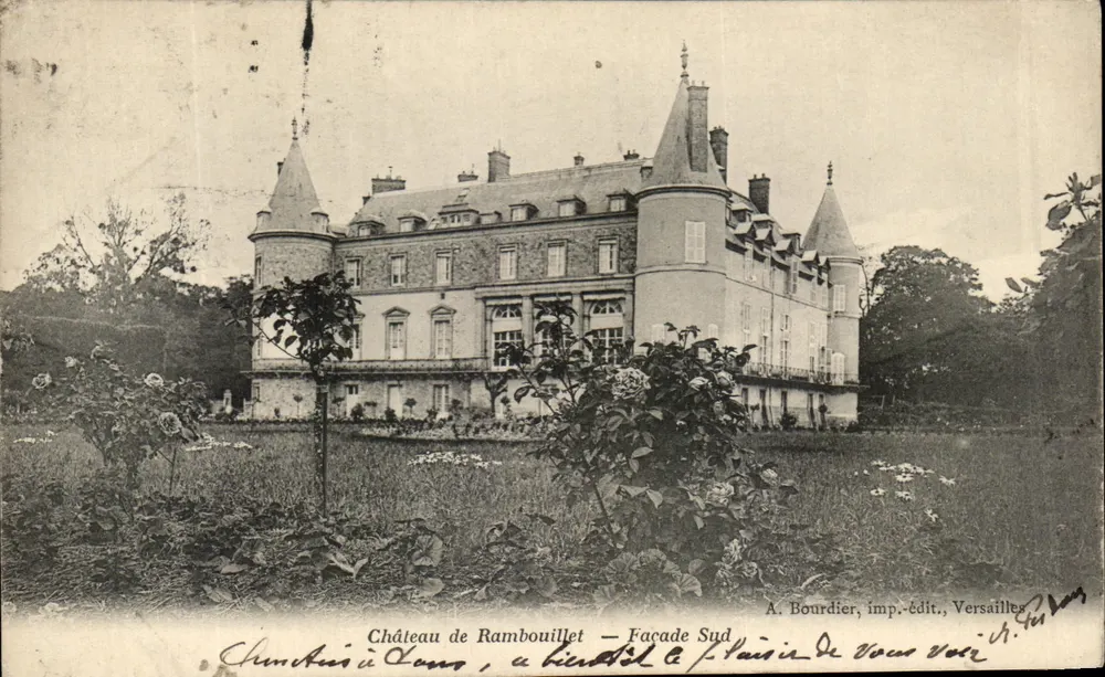 Castelo de Rambouillet — Fachada Sul — A. Bourdier, imp.-edit., Versailles - Frente