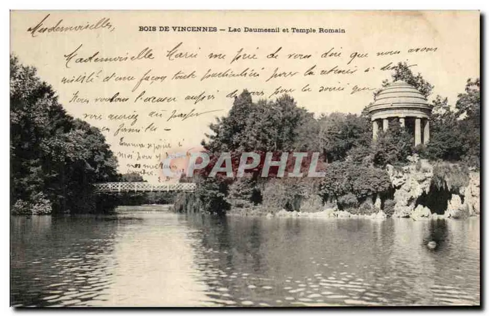 Bois de Vincennes — See Daumesnil und römischer Tempel — Verleger unbekannt - Vorderseite