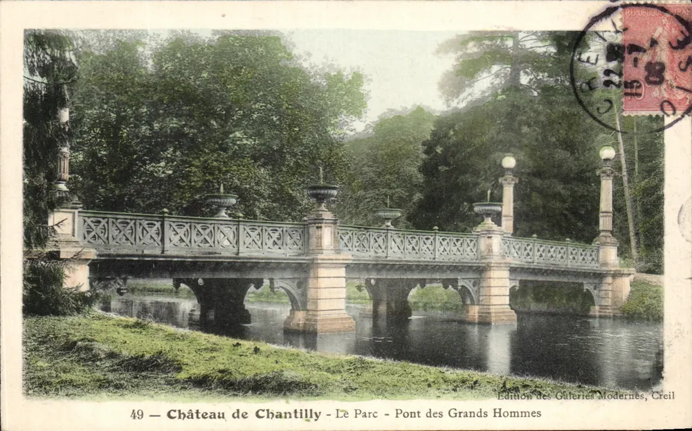 Château de Chantilly — Der Park — Brücke der Großen Männer — Édition des Galeries Modernes, Créil - Vorderseite