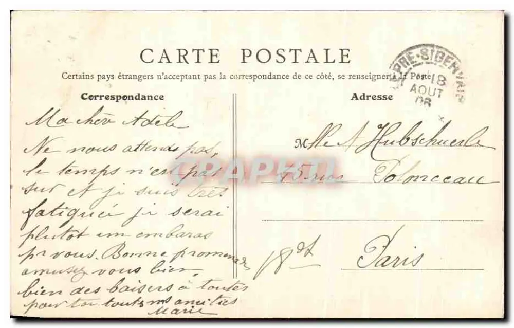 Château de Chantilly — Der Park — Pont des Grands Hommes — Edition des Galeries Modernes, Créil - Rückseite