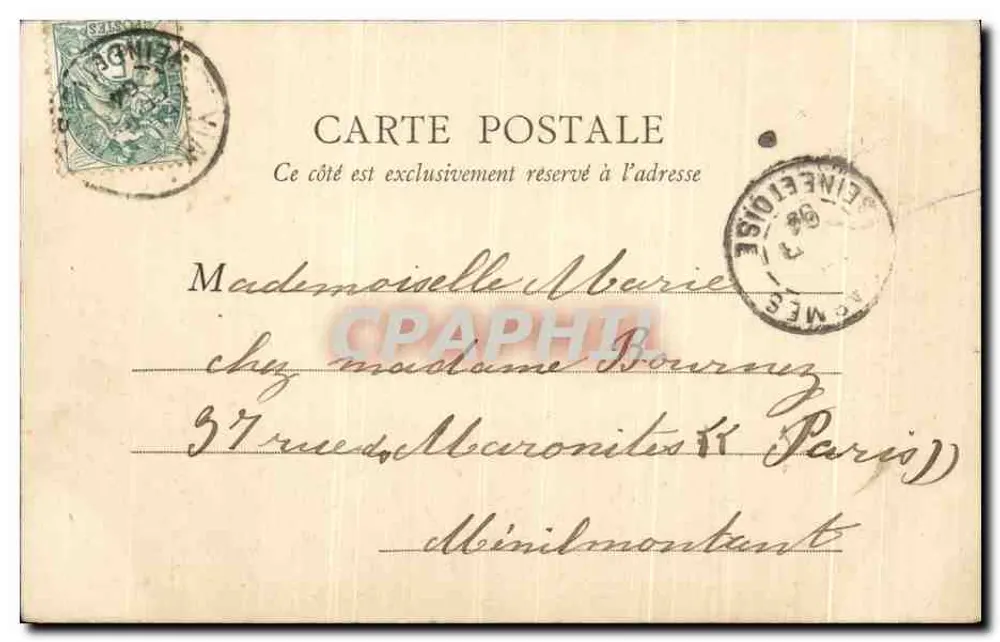 Château de Chantilly — L'Île d'Amour — éditeur B.F. Paris - Verso