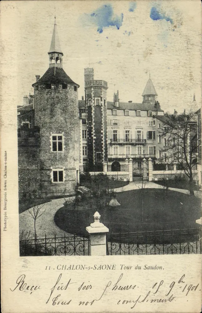 Chalon-sur-Saône — Tour du Saudon — Phototypie Bourgeois frères Chalon-saône, n°11 - Frente
