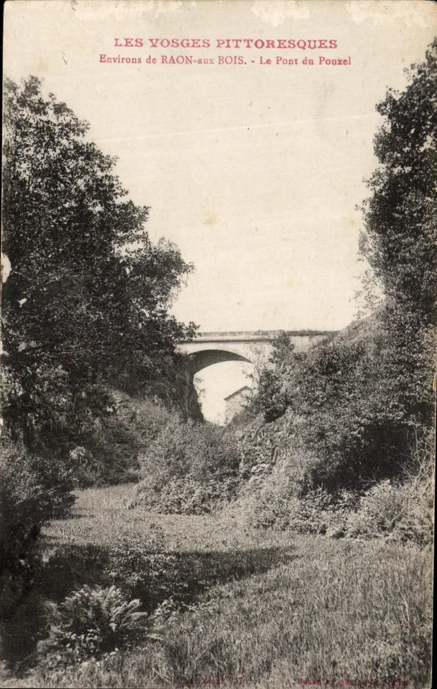 Pittoreske Vogesen — Umgebung von Raon-aux-Bois — Der Pouxel-Brücke — A. Basset et Cie, Serie 757 - Vorderseite