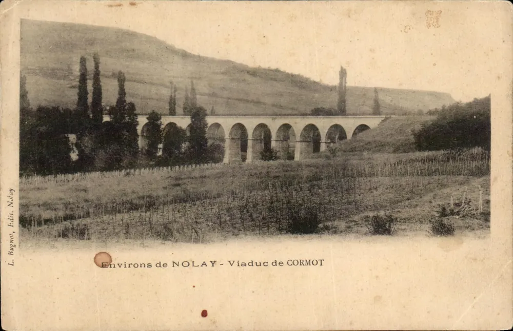 Nos arredores de NOLAY - Viaduto de CORMOT — L. Bugnon, Edit. Nolay - Frente