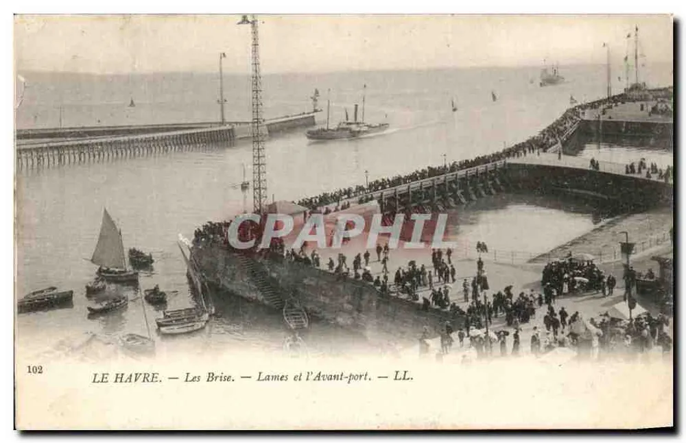 Le Havre — Les Brise — Lames und der Avant-port — LL. — Nr. 102 - Vorderseite