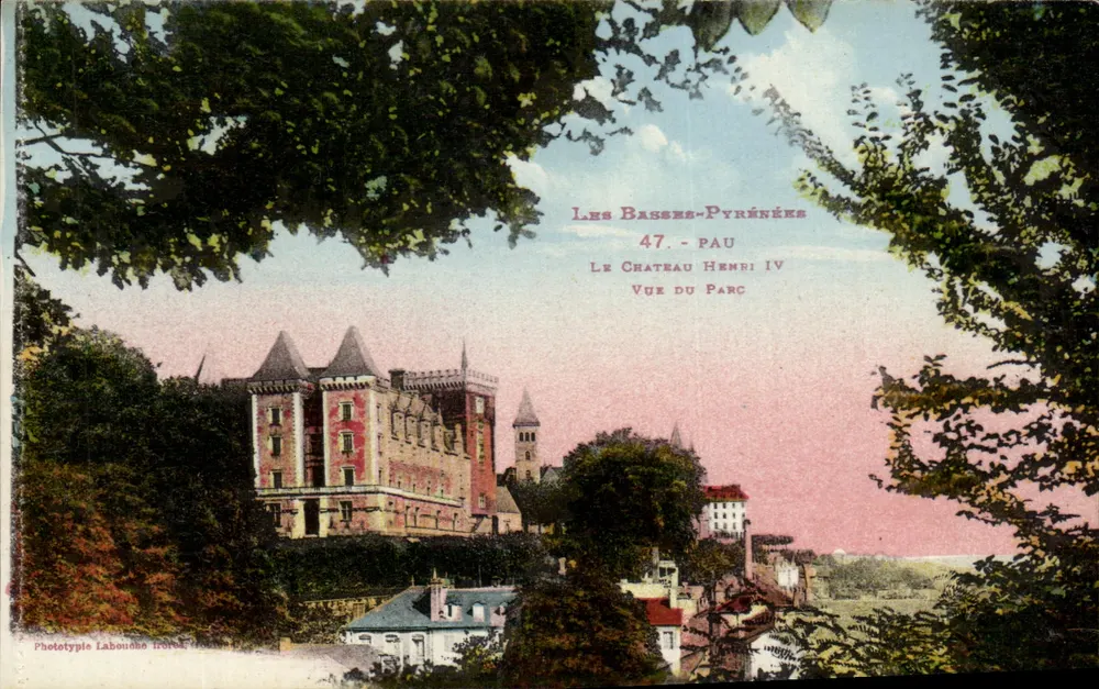 Die Basses-Pyrénées - Pau - Schloss Henri IV - Ansicht des Parks - Vorderseite