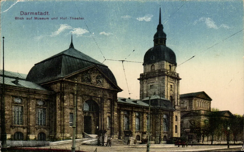 Darmstadt — Ansicht des Museums und des Hof-Theaters — Postkarten-Kunstverlag Wil Gailing, Nr. 2112 - Vorderseite