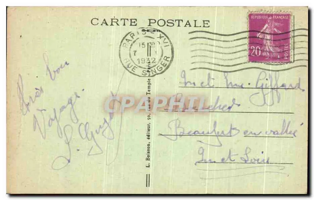 Paris (Ier) - Palast der Gerechtigkeit und Conciergerie — L. Boisson, Verlag, Nr. 406 - Rückseite