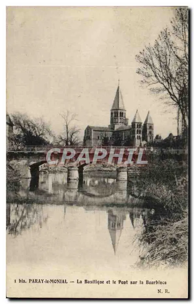 Paray-le-Monial — Die Basilika und die Brücke über die Bourbince — N. R. - Vorderseite