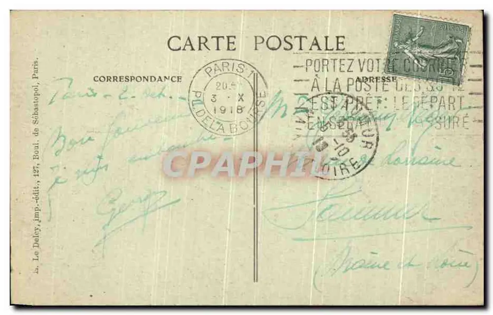 Paris — Avenue du Bois — Porte Dauphine — B.L.D. n°4383 - Rückseite