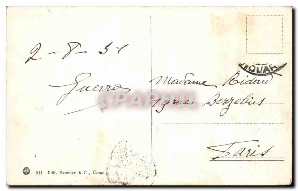 Wyspa Górska - Jezioro Maggiore — wydawca Brunner & C., Como, nr 511 - Rewers