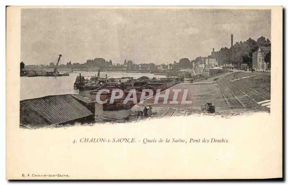Chalon-sur-Saône — Ufer der Saône, Brücke der Dombes — B. F. Chalon-sur-Saône, n°4 - Vorderseite