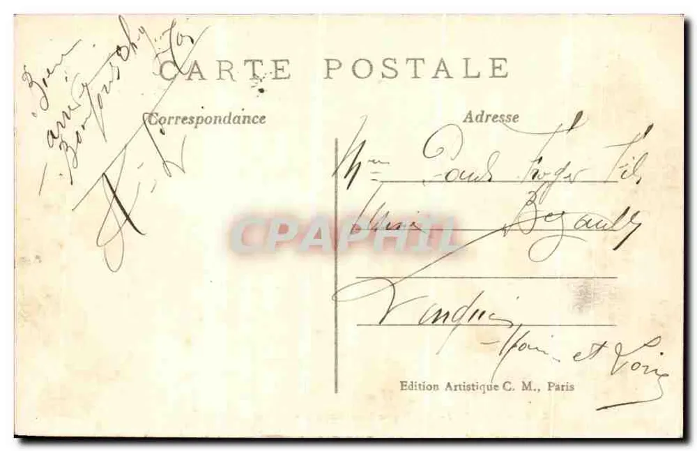 Paris - O Parque Montceau - As Ruínas — C.M. n°476 - Verso