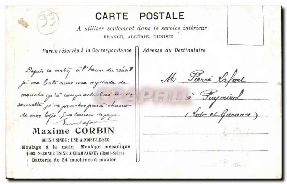 Vue générale de l'usine de Noisy-le-Sec — éditeur Juliette Lockert, Tél. Richard, Paris VIe - Verso