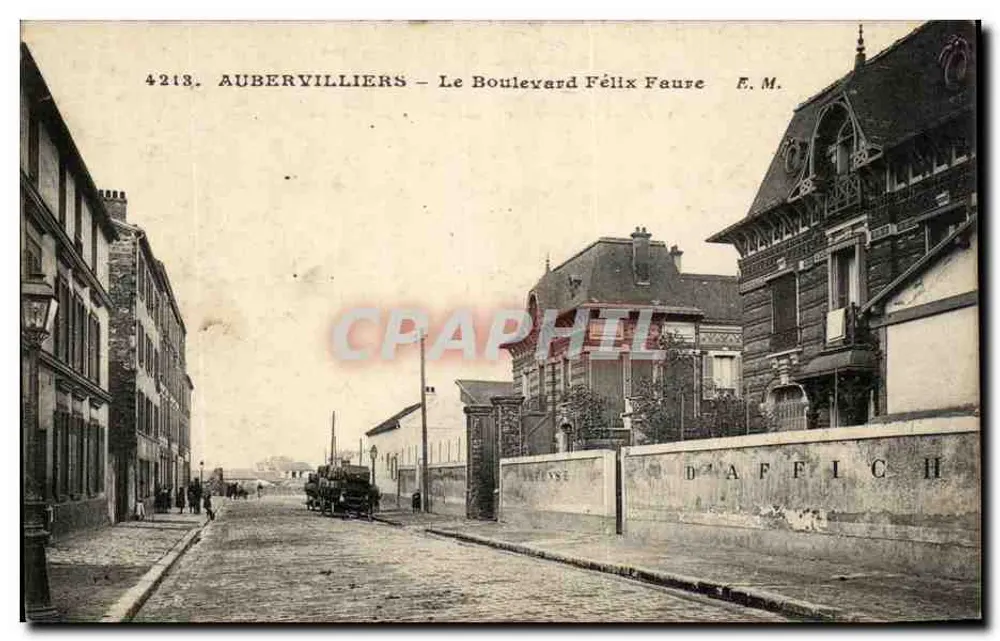 Aubervilliers — Le Boulevard Félix Faure — E. M. - Vorderseite