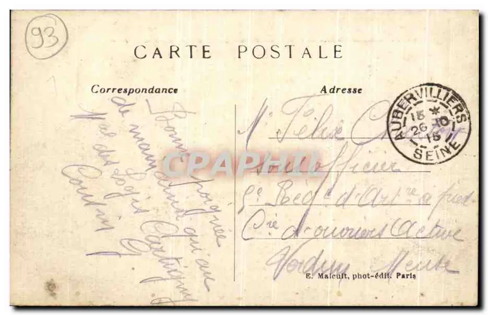 Aubervilliers — Le Boulevard Félix Faure — E. M. - Rückseite