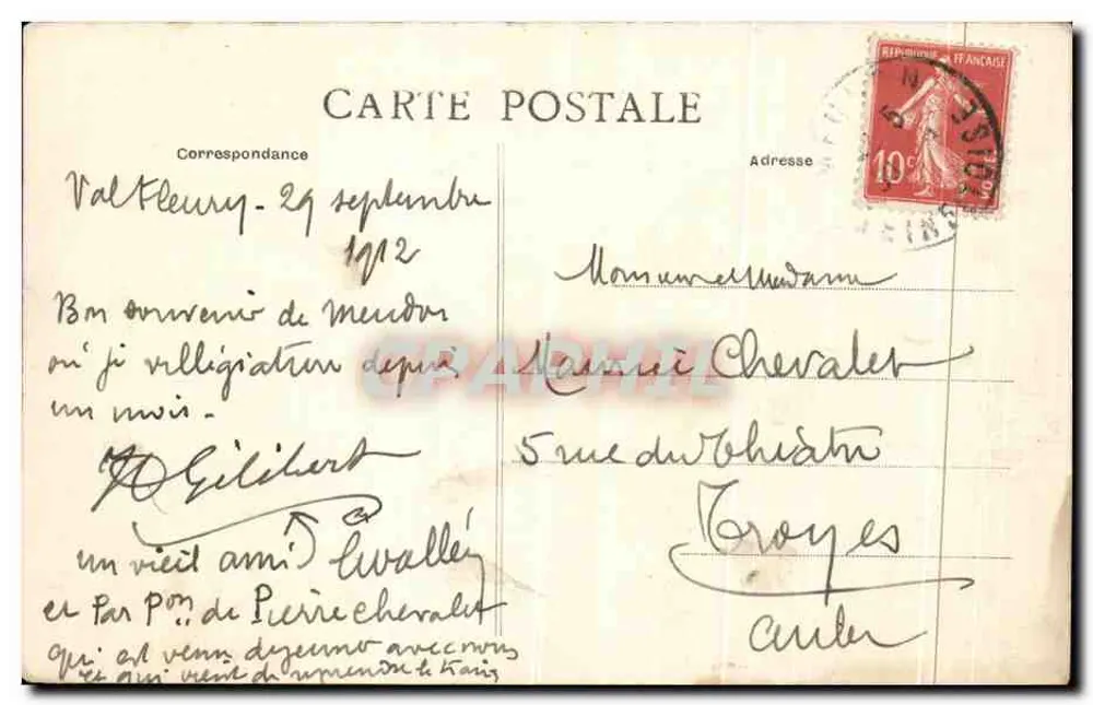 Meudon-Val-Fleury — A Estação e a Rua Banès — M. C. F. L. Issy (Séine) - Verso