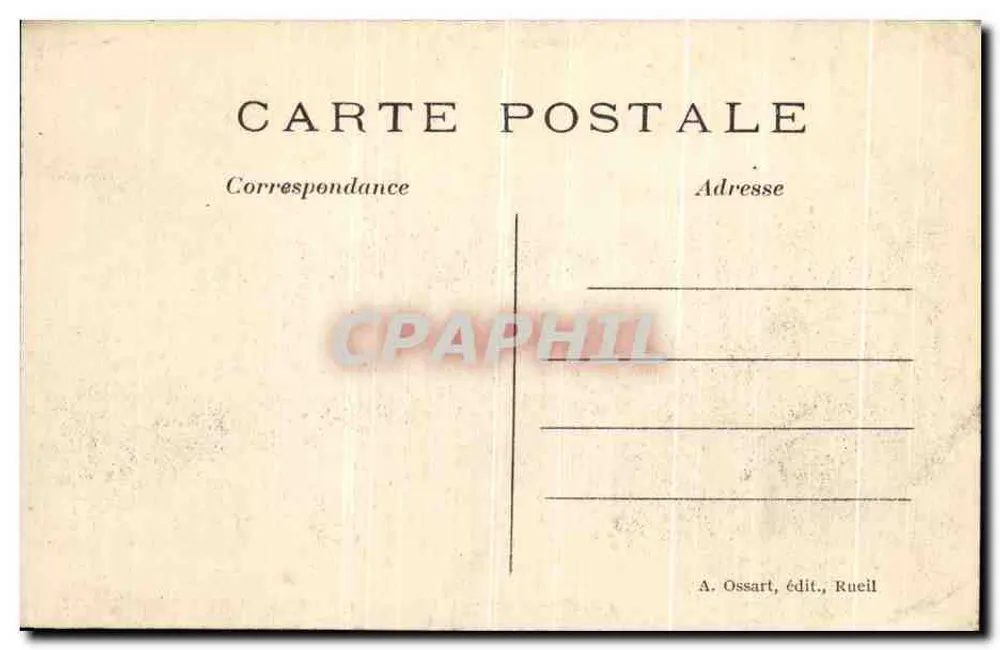 Castelo de La Malmaison — Entrada principal — A. Ossart, editor, Rueil - Verso