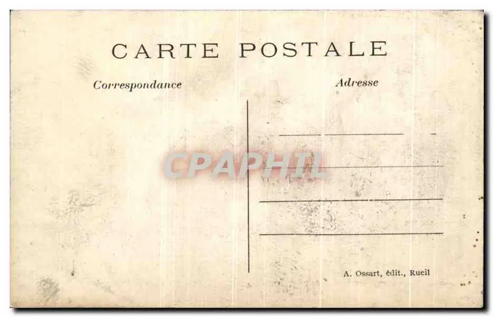 Castelo de la Malmaison — Fachada principal — A. Ossart, editor, Rueil - Verso