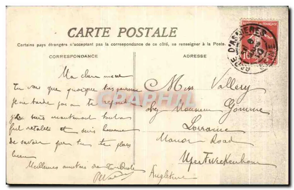 Rue de la Station vor der Station — Überschwemmungen 1910 — P.E. Paris - Rückseite