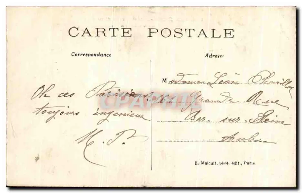 Asnières - Innenraum des Tierfriedhofs — E.M. n°175 - Rückseite