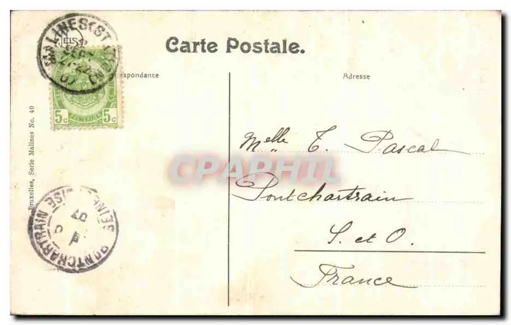 Malines — Ponte sobre a Dyle — editor H. Malines, série 40 - Verso