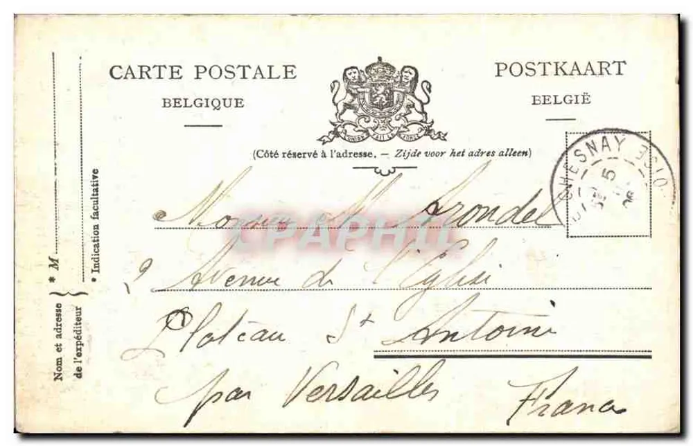 Liège — Palast des Gouverneurs der Provinz Liège — M. Marcovici, Edit. Brux. N. 39 - Rückseite