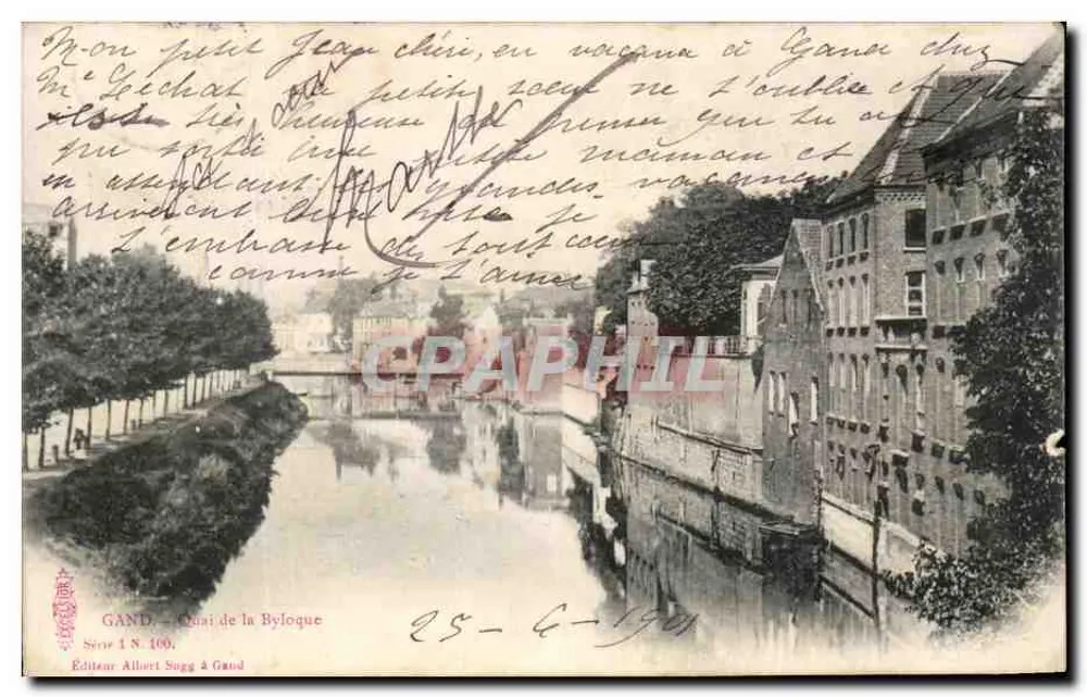 Gand — Calçada da Byloque — Editor Albert Sogg & Gand, Série 1 N. 100 - Frente