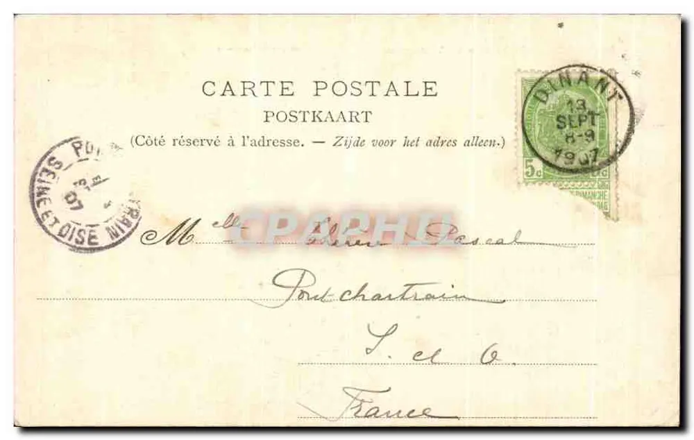 Dinant — Castelo de Ardenne — Série artística No 3 - Verso