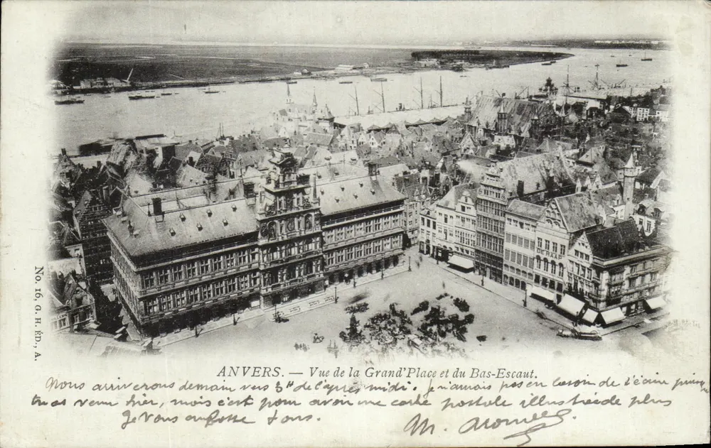 Antwerpen — Ansicht der Grand'Place und des Bas-Escaut — H. Ed. A. n°16 - Vorderseite