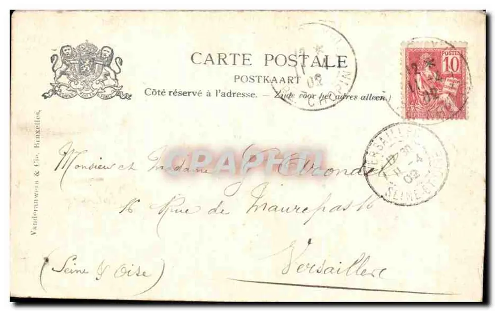 Bruxelas — A Bolsa — Série 1, N° 12, editor Vandorner & Cie - Verso