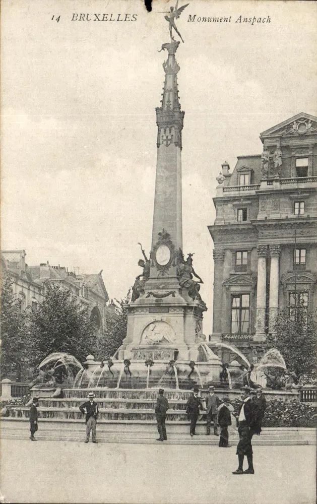 Bruxelas — Monumento Anspach — editor desconhecido, n° 14 - Frente