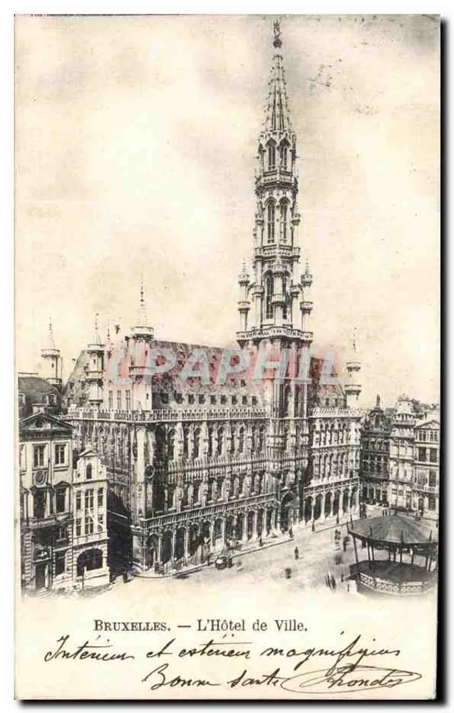 Bruxelas — O Hotel de Ville. Interior e exterior magníficos — Bonne santé. Thondel - Frente
