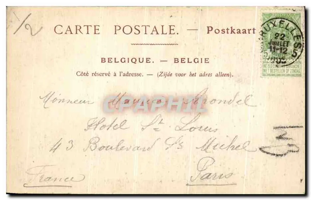 Brüssel — Sitzungssaal des Gemeinderates (Stadthaus) — Collections ND Phot - Rückseite