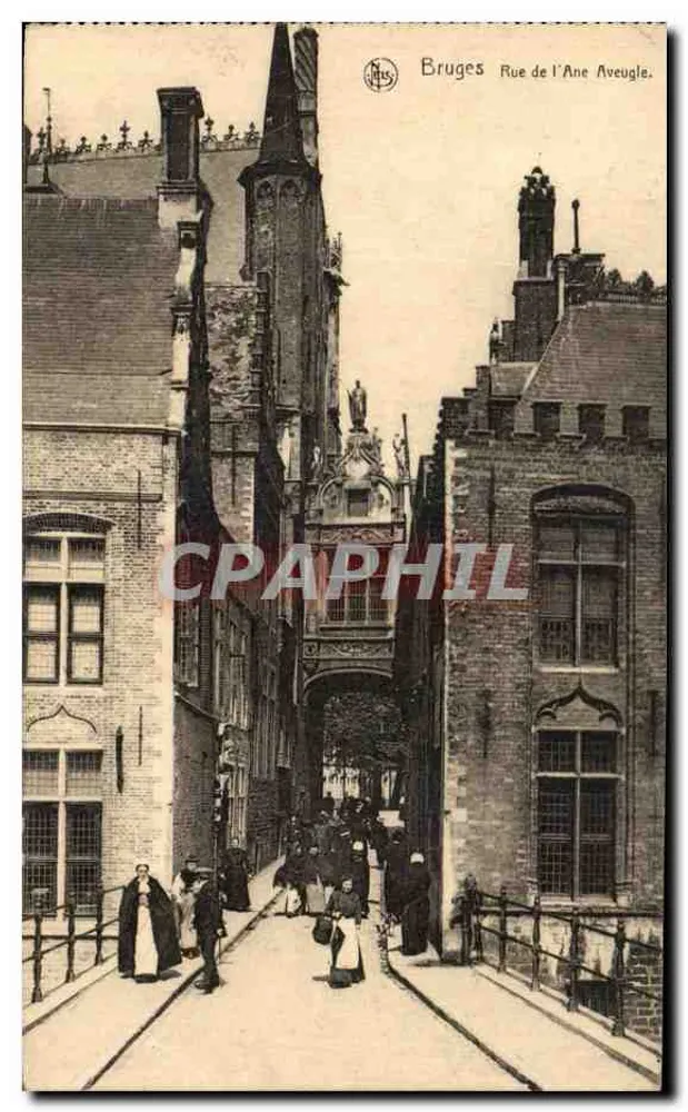 Bruges - Rue de l'Ane Aveugle — editor Erm. Tilli, número de série não visível - Frente