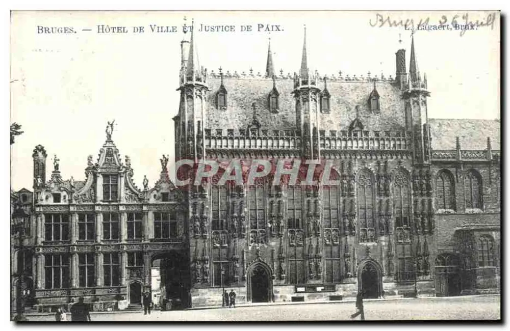 Brügge — Rathaus und Friedensgericht — L. Lagaert, Brüssel - Vorderseite