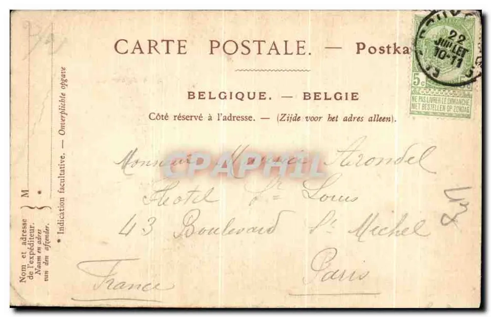 Bruxelas — A Porta de Hall — ND. Fot. n°13 - Verso