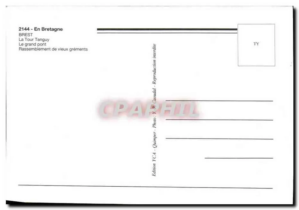 Brest 92 — Todas as velas para fora — Édition YCA - Verso