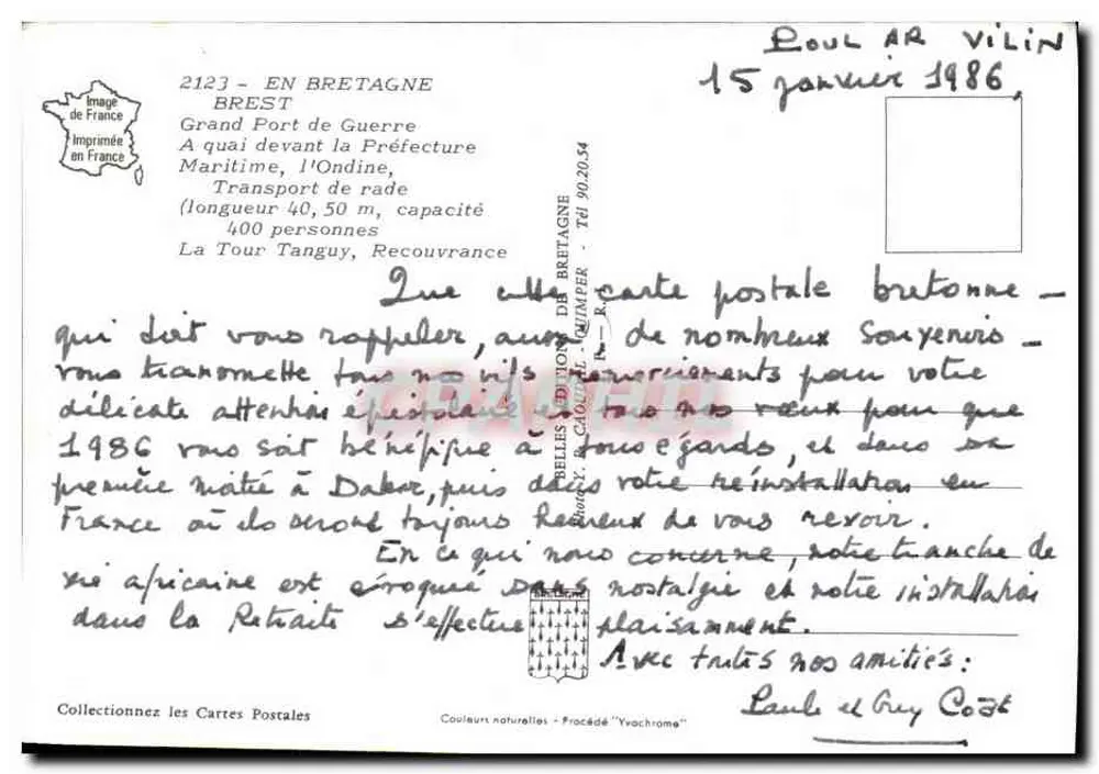 Großer Kriegshafen — La Tour Tanguy — Edition YCA - Rückseite