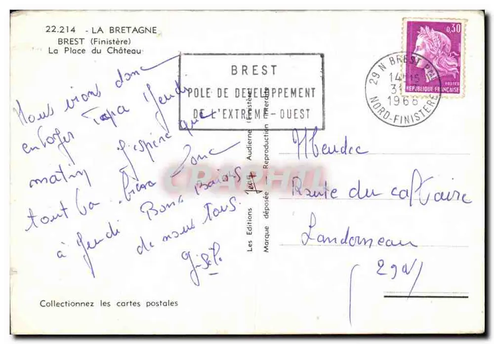 Brest — Place du Château — Les Éditions Finistère - Verso