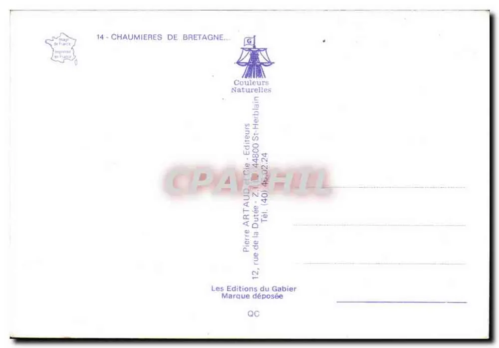 Poço e cruz de pedra — Chalé da Bretanha — Edições do Gabier - Verso