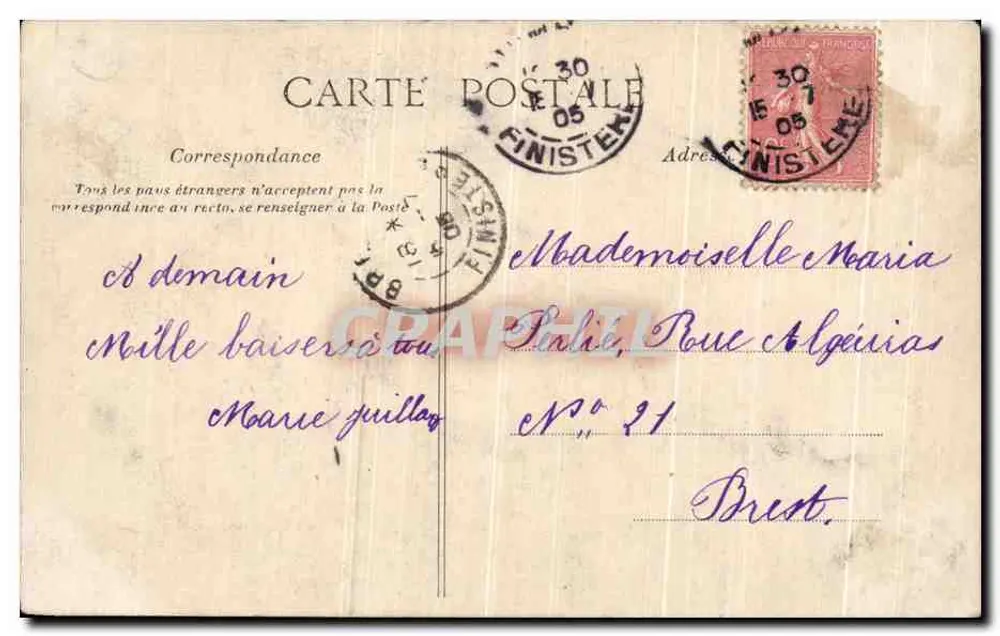 Lembrança da Bretanha — Coleção Villand Quirès - Verso