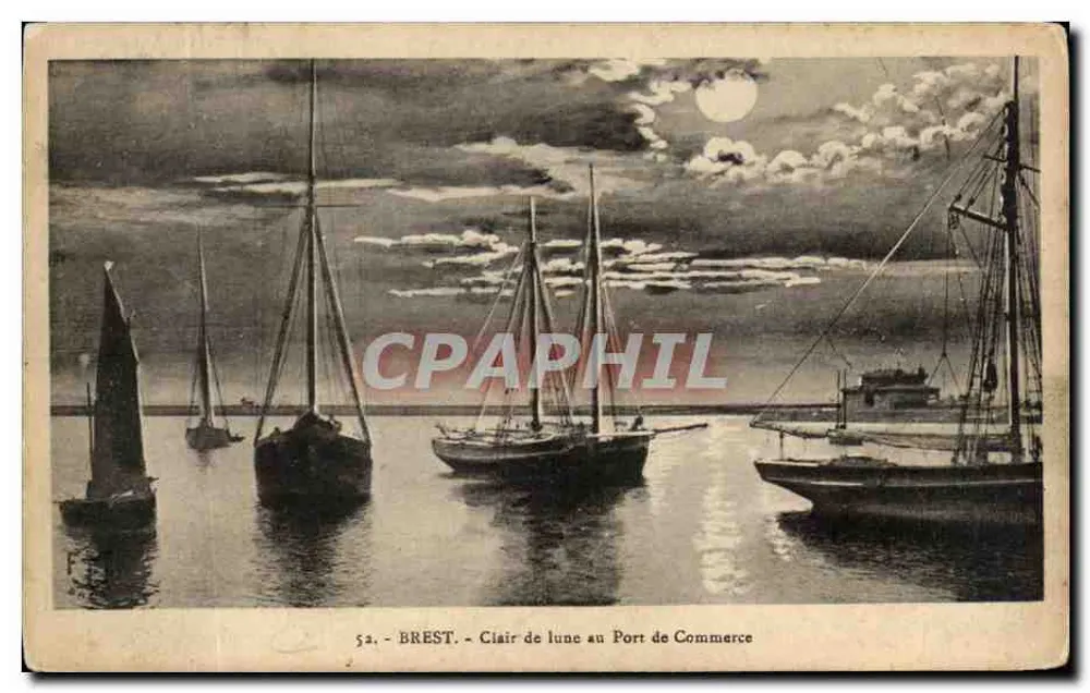 BREST - Maanlicht op de Handelshaven — n° 52 - Voorkant